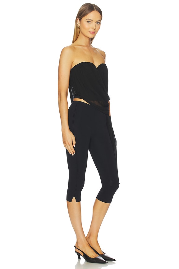 view 2 of 4 Amiah Drape Top in Black