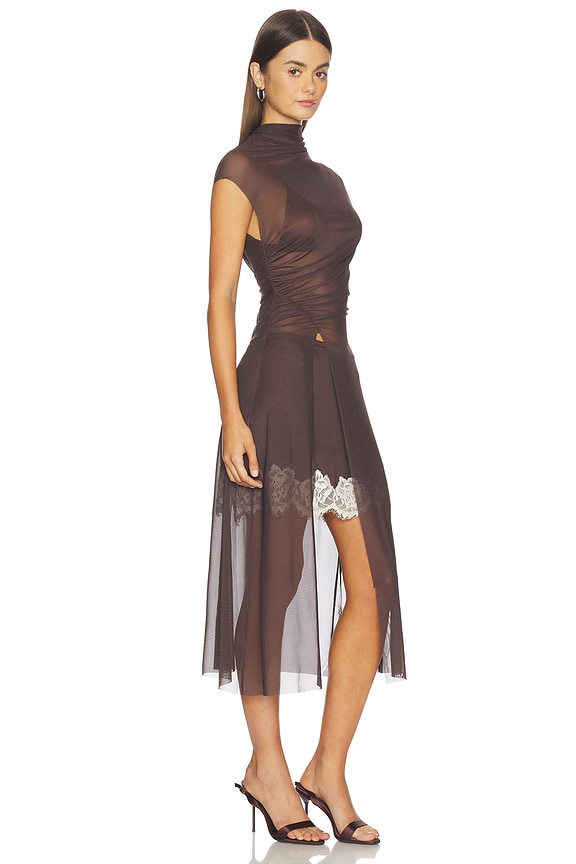 view 2 of 4 Eva Split Tunic Top in Dark Chocolate