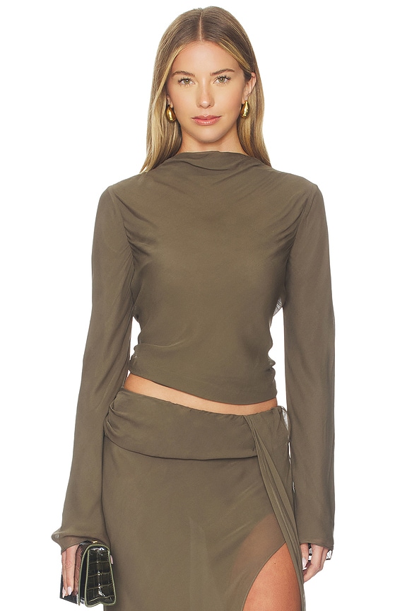 view 1 of 4 Briya Long Sleeve Top in Twig