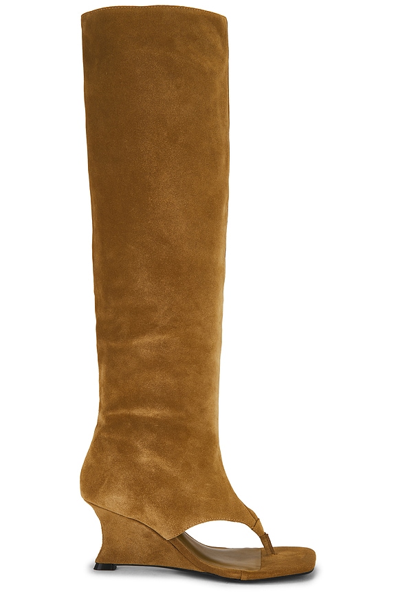 view 1 of 5 Alia Cutout Boot in Olive Oil Suede