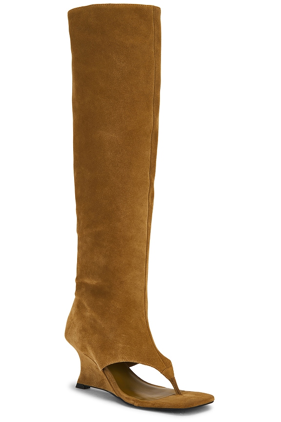 view 2 of 5 Alia Cutout Boot in Olive Oil Suede