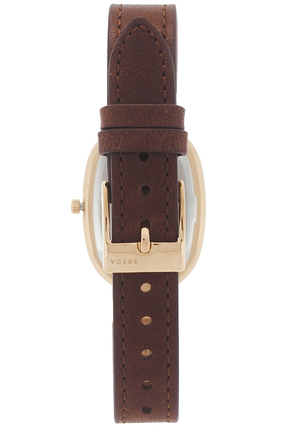 view 2 of 4 Jane Leather Watch in Brown & Gold