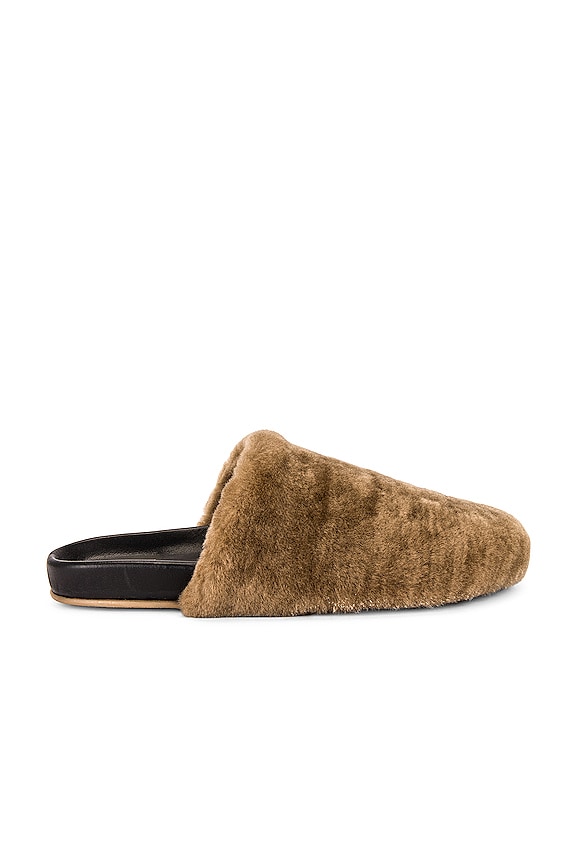 view 1 of 5 Flufftail Shearling Slide in Bronze & Black