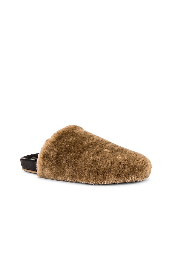 view 2 of 5 Flufftail Shearling Slide in Bronze & Black