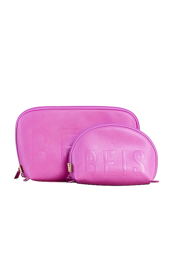 BEIS The Cosmetic Pouch Set in Berry | REVOLVE