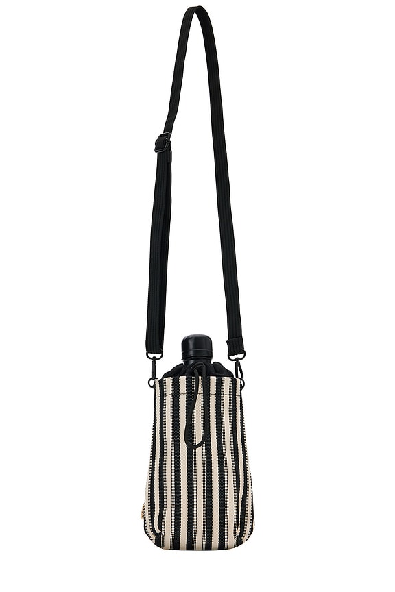 view 2 of 2 The Summer Stripe Water Bottle Crossbody in Black
