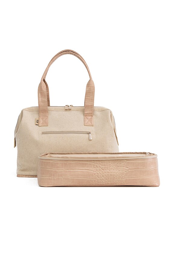 view 2 of 3 Mini Weekend Bag in Beige & Croc Trim