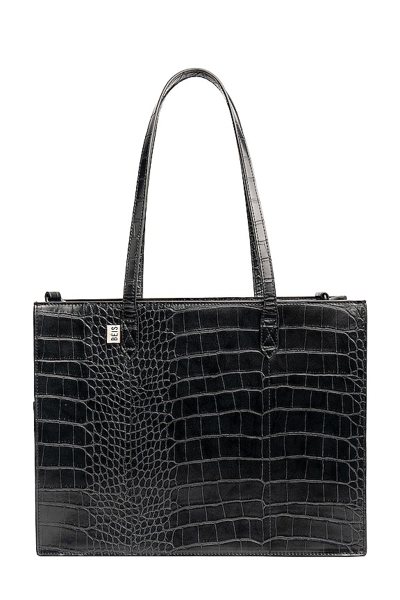 view 2 of 5 The Work Tote in Black Croc