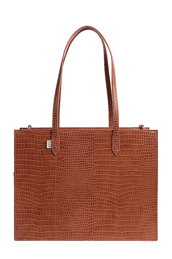 view 2 of 4 BOLSO TOTE WORK in Cognac Croc