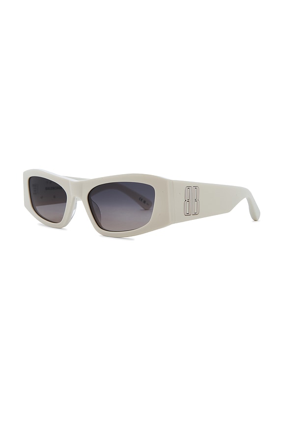 view 2 of 3 Rectangular Sunglasses in White & Grey