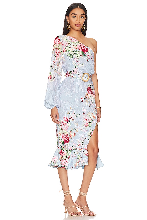 view 2 of 3 Midi Dress with Buckle Belt in Sky Blue