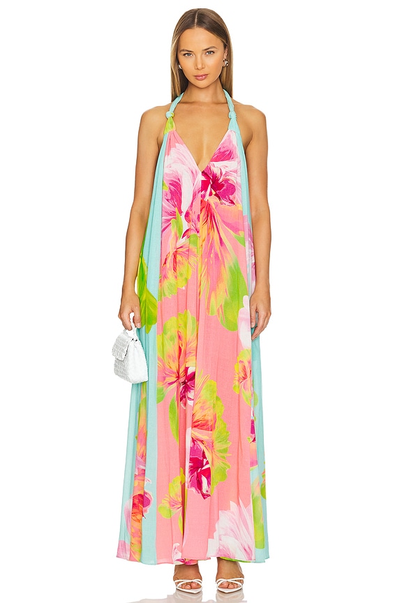 view 2 of 3 ROBE MAXI in Blue Floral