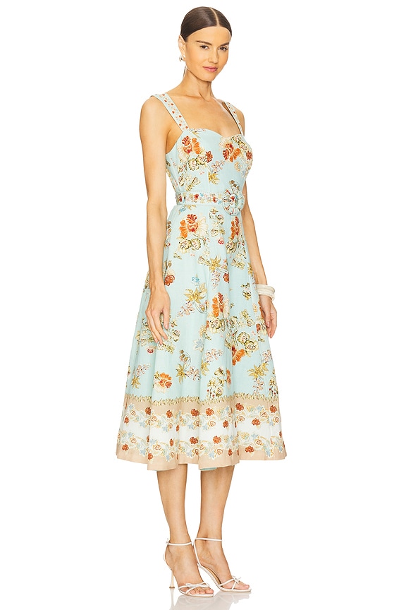 view 2 of 3 Long Dress With Buckle Belt in Turquoise Mix