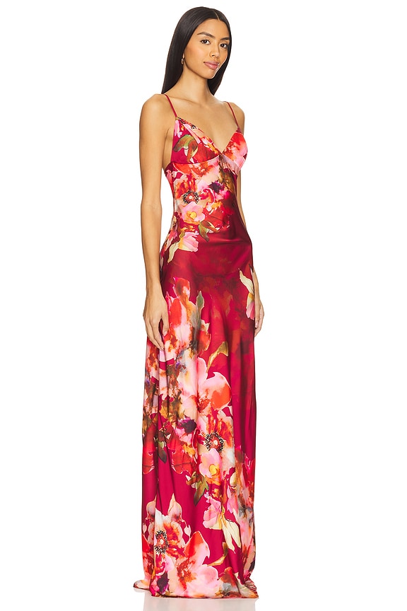 view 2 of 3 Maxi Dress in Burgundy Mix