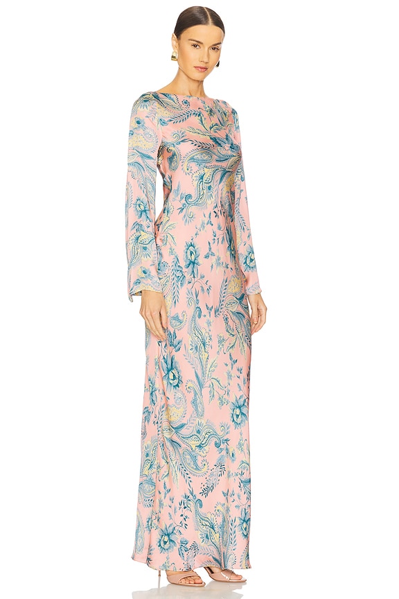 view 2 of 3 Long Dress in Pink Blue Mix