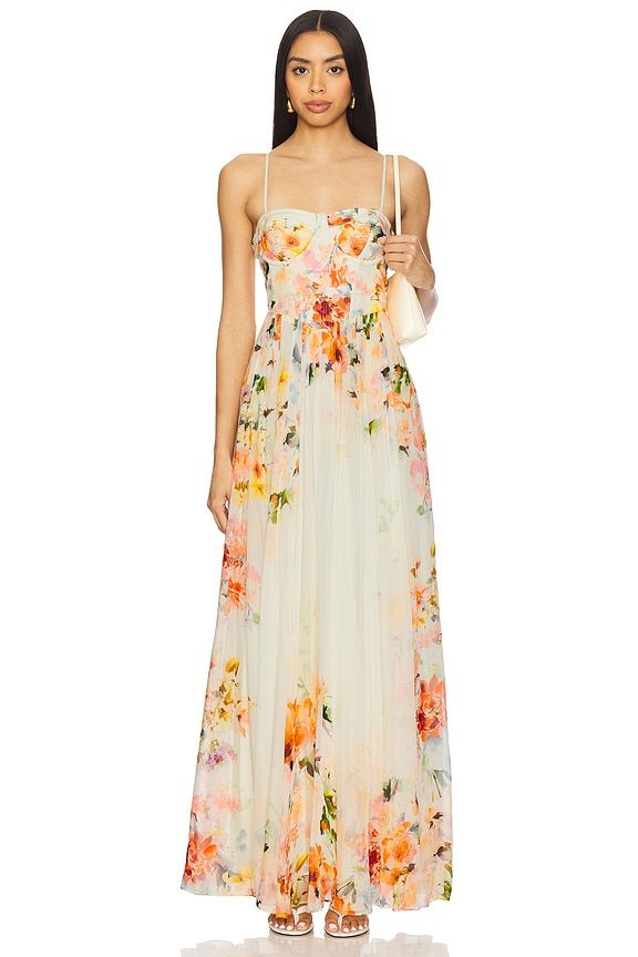 view 2 of 4 Corsetted Long Dress in Ivory Floral