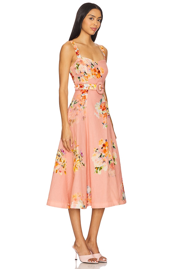 view 2 of 3 Midi Dress With Buckle Belt in Peach Floral