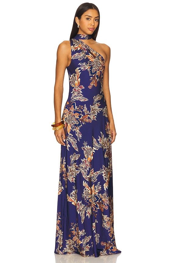 view 2 of 3 Bias Maxi Dress With Sash in Midnight Blue