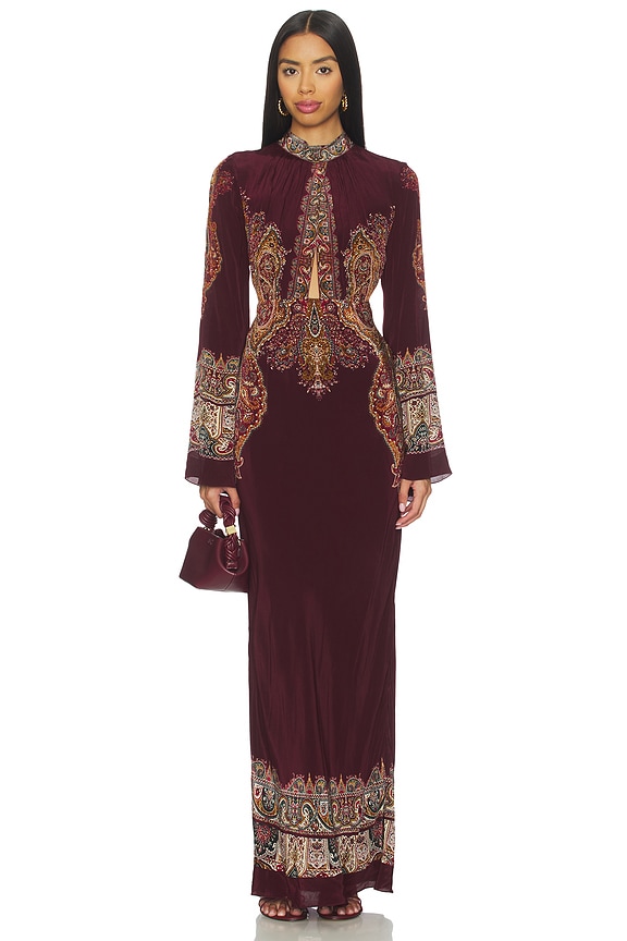 view 1 of 3 Long Dress in Burgundy