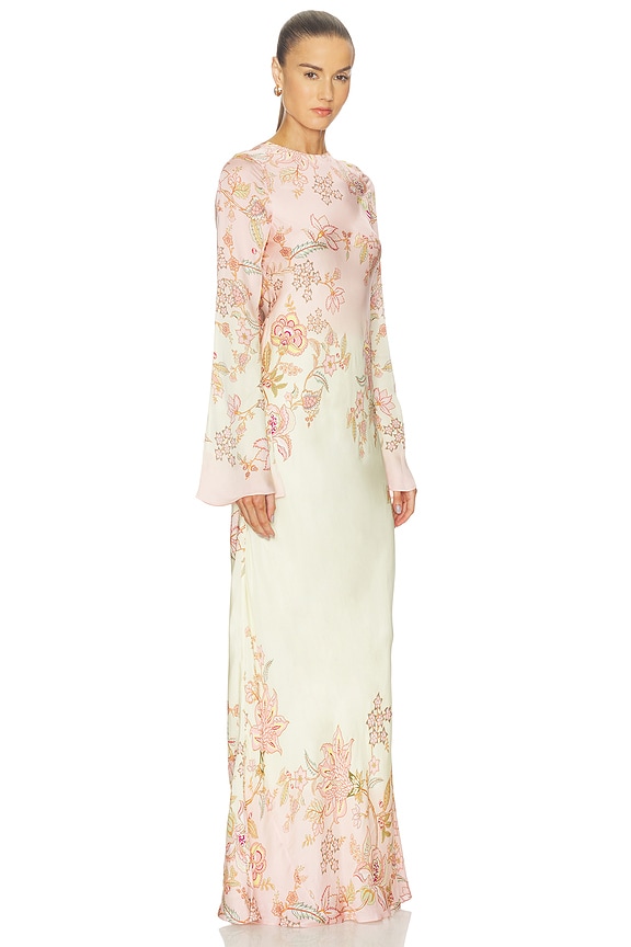 view 2 of 3 Back Ties Maxi Dress in Yellow & Pink