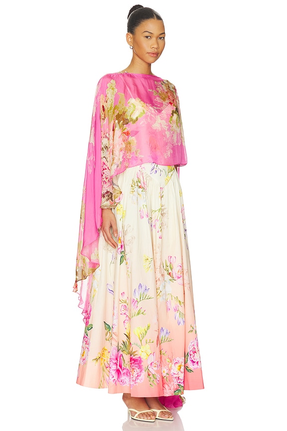 view 2 of 5 Ruched Cape Dress in Pink