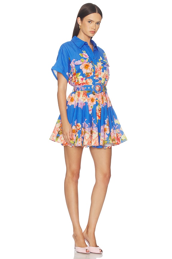 view 2 of 3 Short Dress With Buckle Belt in Blue