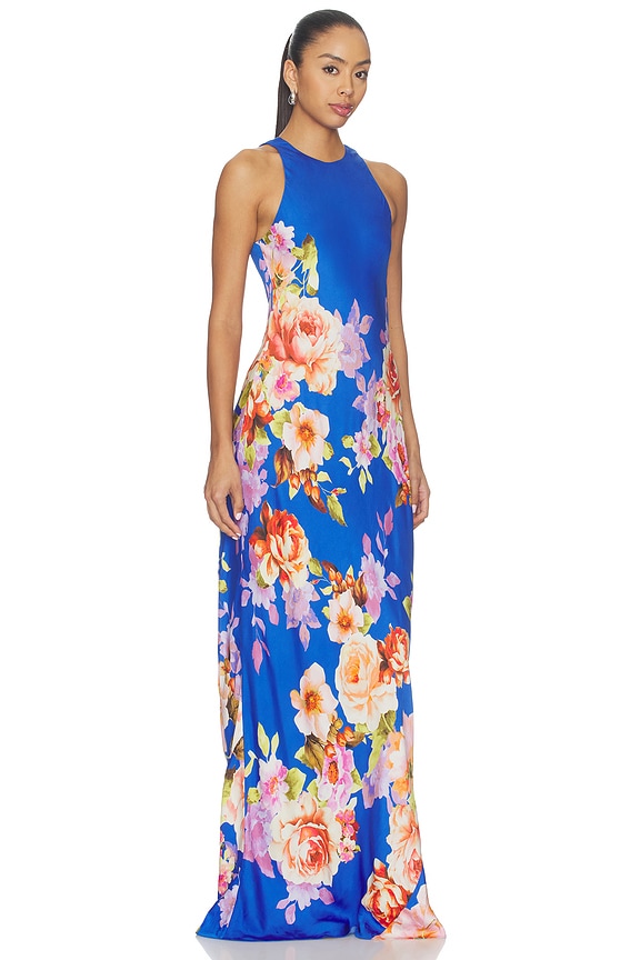 view 2 of 3 MAXIVESTIDO CREW NECK BIAS MAXI DRESS in Blue