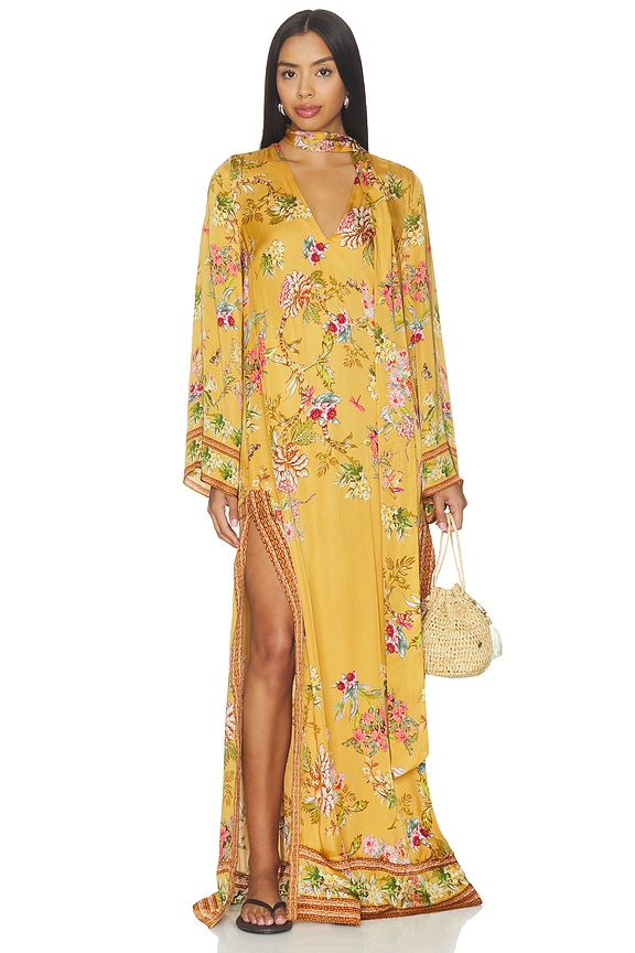 view 2 of 4 Maxi Kaftan With Belt in Gold