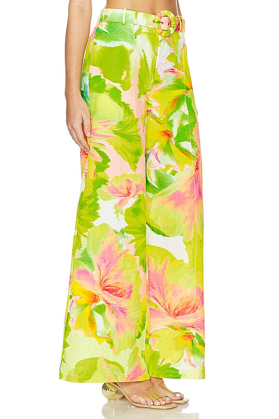 view 2 of 4 Belted Pants in Yellow Floral