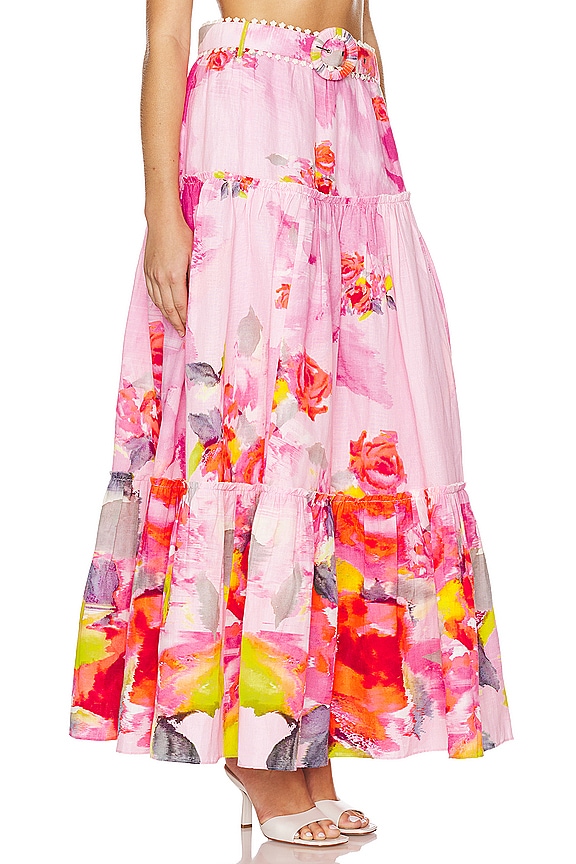 view 2 of 4 Belted Maxi Skirt in Pink Floral