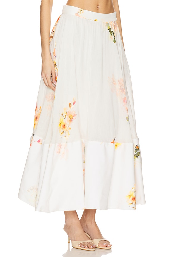 view 2 of 6 JUPE MIDI SKIRT in Ivory Floral