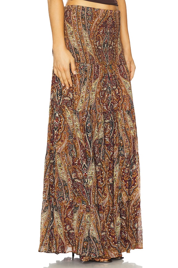 view 2 of 6 Tiered Maxi Skirt in Green Multi