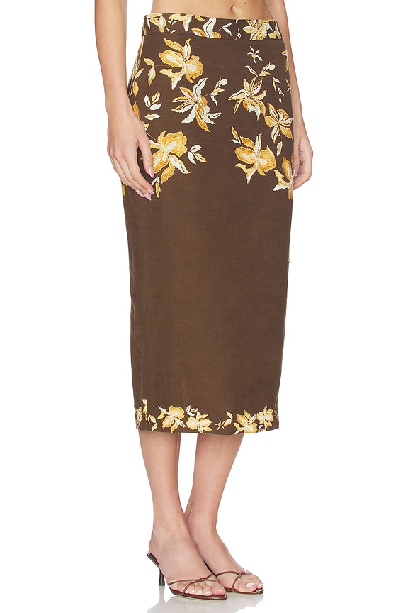 view 2 of 6 JUPE SKIRT in Brown