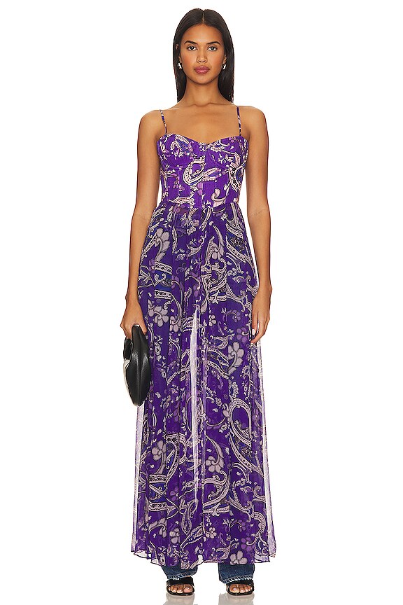 view 2 of 4 Corset Overlay Top in Purple