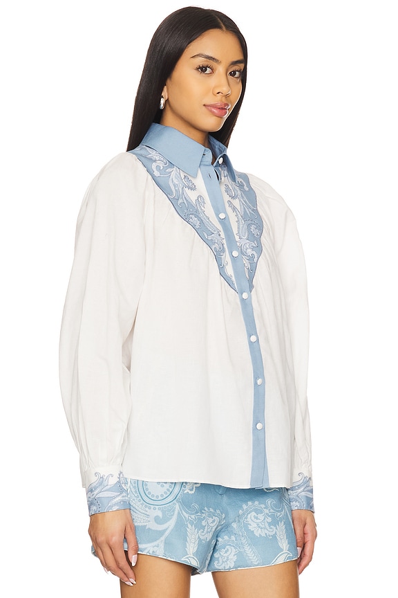 view 2 of 4 Yoke Shirt in Blue Ivory
