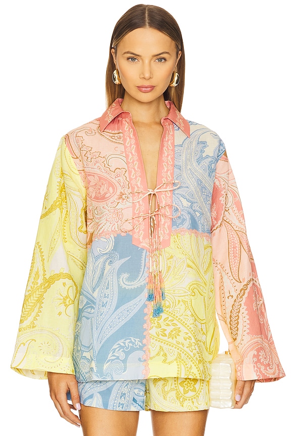 view 2 of 6 TÚNICA CON CUELLO Y HOMBROS CAÍDOS in Multi Color