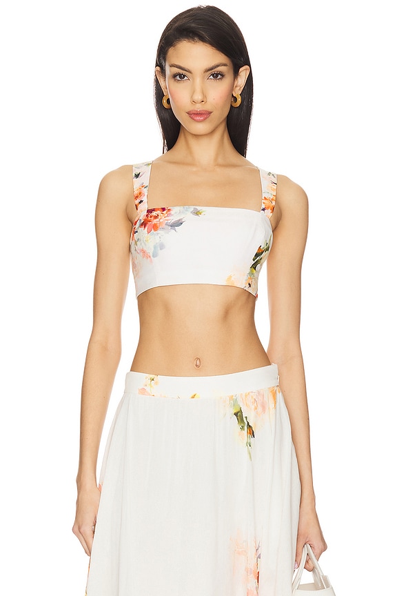 view 1 of 4 Corset Top in Ivory Floral