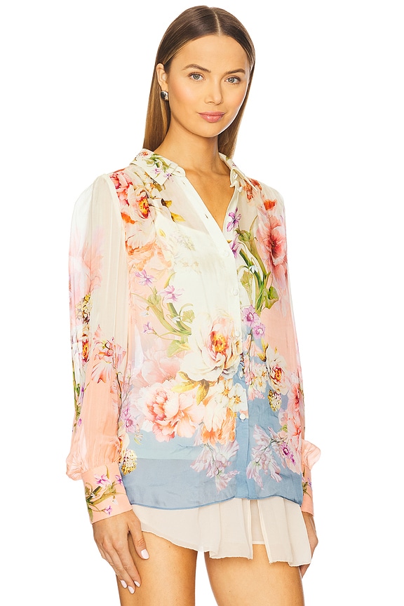 view 2 of 4 캐미솔이 달린 보헤미안 탑 in Pink Blue Mix