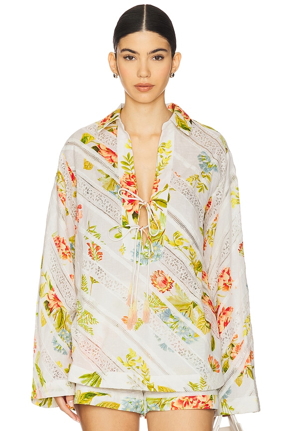 view 2 of 5 드롭 숄더 칼라 튜닉 in Multi