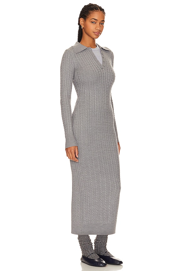 view 2 of 4 Midi Cable Dress in Heather Grey