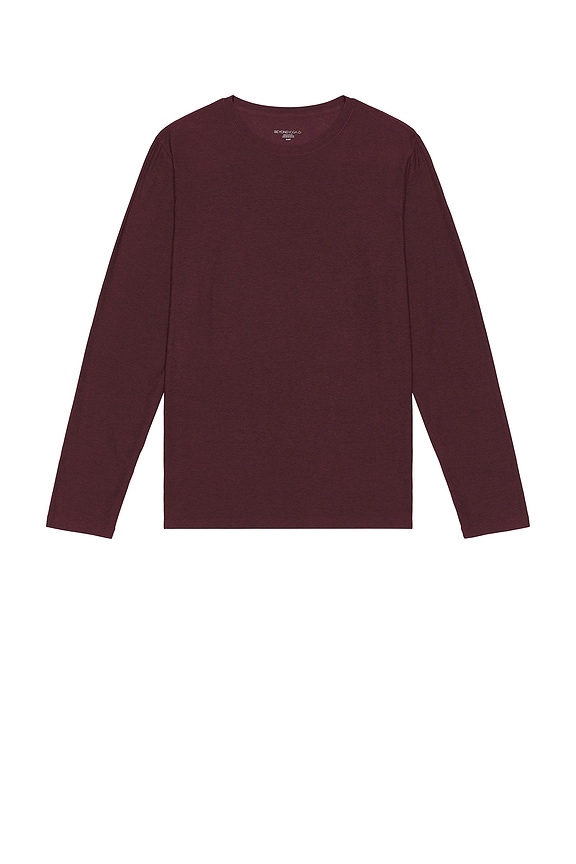 view 1 of 4 Always Beyond Long Sleeve Crew 2.0 in Midnight Burgundy Heather