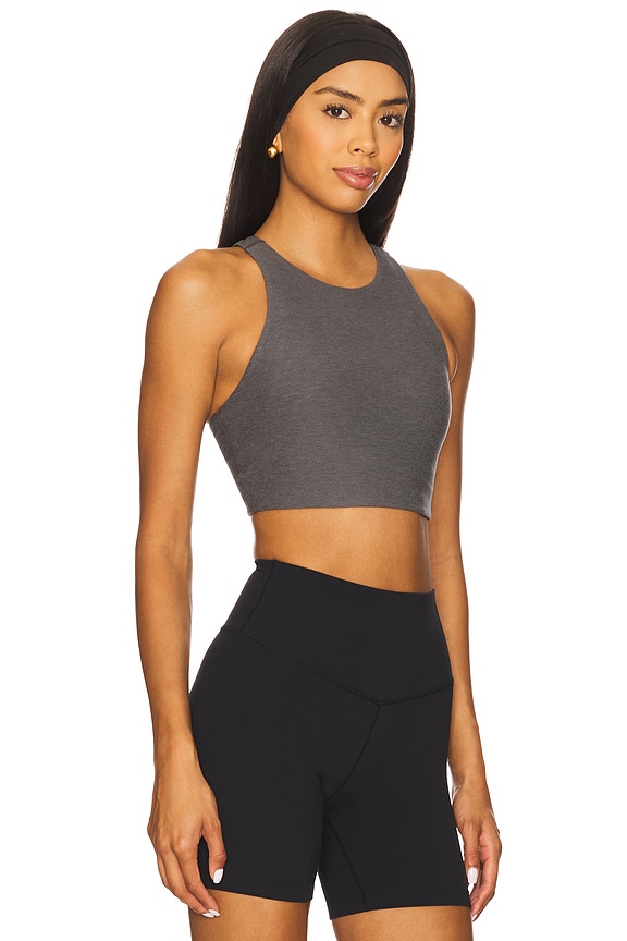 view 2 of 4 Spacedye Refocus Sports Bra in True Gray Heather