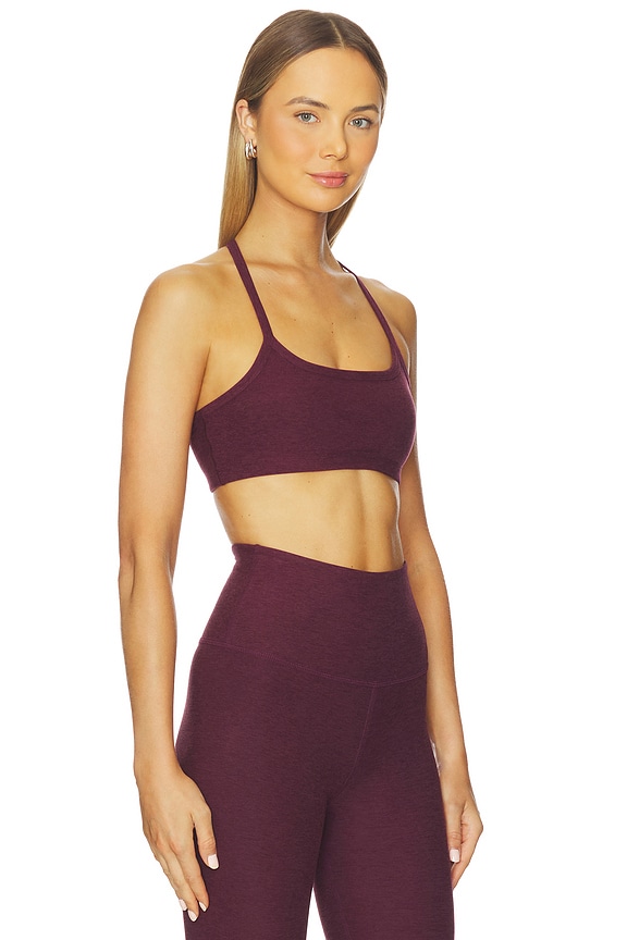 view 2 of 4 Spacedye Slim Racerback Sports Bra in Midnight Burgundry Heather
