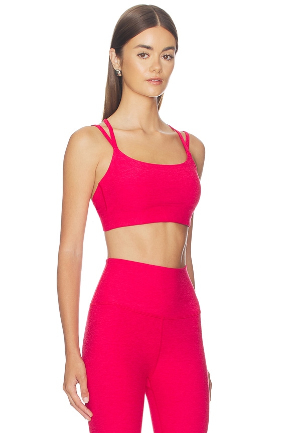 view 2 of 4 Spacedye Back To It Strappy Bra in Berry Red Heather