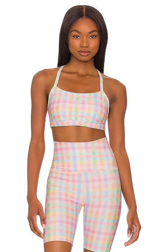 view 1 of 4 T-Back Luxe Bra in Pastel Gingham