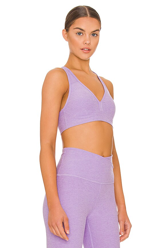 view 2 of 4 Spacedye Lift Your Spirits Sports Bra in Crisp Lavender Heather