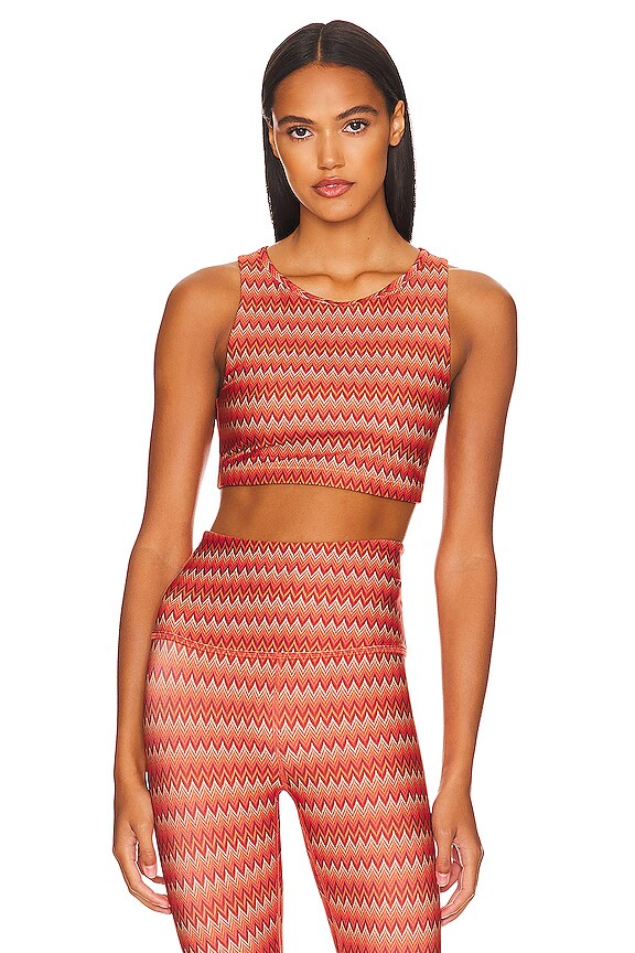 view 1 of 4 Open Back Sports Bra in Paprika Chevron