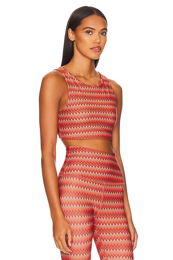 view 2 of 4 Open Back Sports Bra in Paprika Chevron