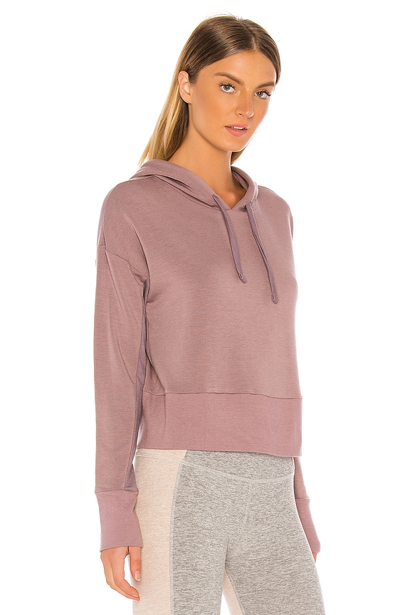 view 2 of 4 Tonal Block Cropped Hoodie in Dusty Mauve