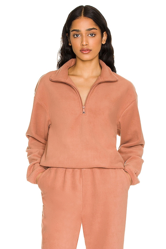 view 1 of 4 Quarter Zip Pullover in Sepia Brown